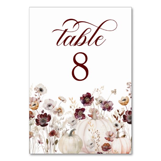 Numéro De Table Mariage Fleur sauvage Rustic Fall (Par défaut)