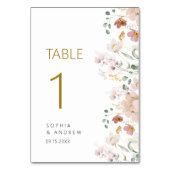 Numéro De Table Mariage Fleur sauvage rustique Numéro de tableau 1 (Dos)