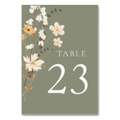 Numéro De Table Mariage Fleur sauvage Sage Green (Par défaut)