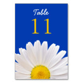 Numéro De Table Mariage Fleur Shasta Daisy jaune blanc Cobalt (Dos)