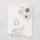 numéro de table mariage fleuri élégant romantique (Devant)