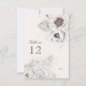 numéro de table mariage fleuri élégant romantique (Dos)