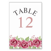 Numéro De Table Mariage fleuri rose rose pâle (Dos)