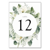 Numéro De Table Mariage Fleurs Blanches Luxuriantes et Verdure (Par défaut)