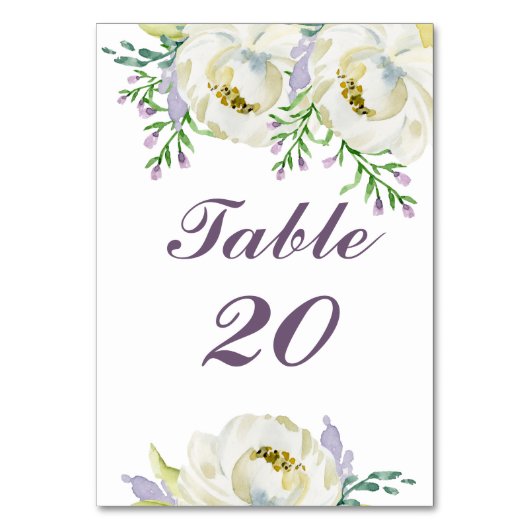 Numéro De Table Mariage Fleurs fraîches (Dos)