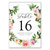 Numéro De Table Mariage Fleurs Roses Tendres (Par défaut)