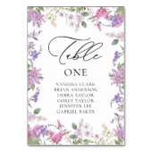 Numéro De Table Mariage Fleurs Sauvages Aquarelle Violettes Modern (Par défaut)