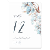 Numéro De Table Mariage Fleurs Superposées Bleues (Par défaut)