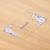 Numéro de table Mariage Fleurs Violettes (Poser)