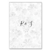 Numéro De Table Mariage Flocon de Neige d'Hiver (Dos)
