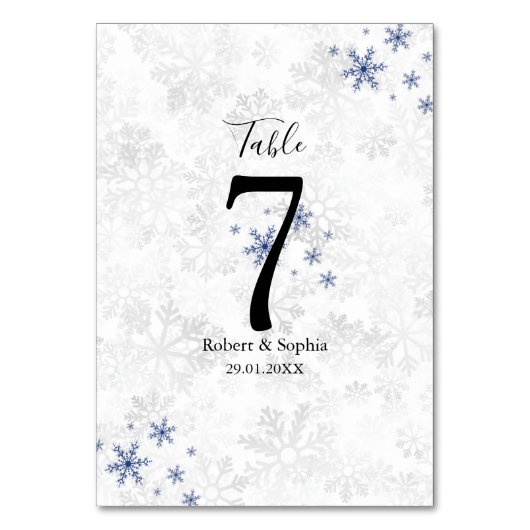 Numéro De Table Mariage Flocon de Neige d'Hiver (Par défaut)