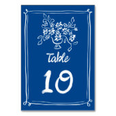 Numéro De Table Mariage floral à dessin manuel (Dos)