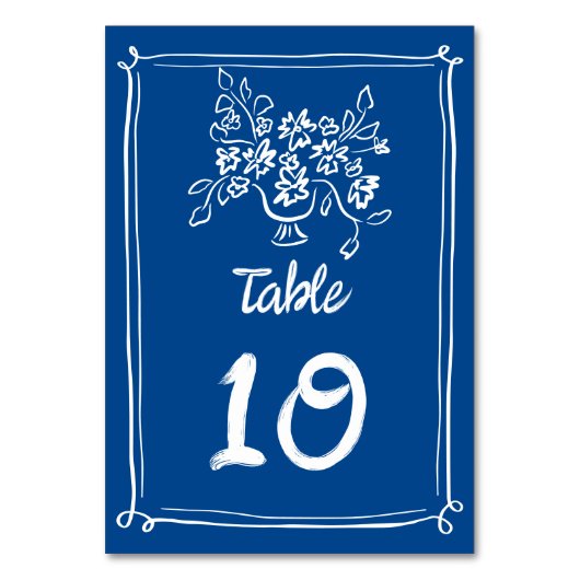 Numéro De Table Mariage floral à dessin manuel (Par défaut)