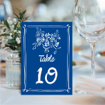 Numéro De Table Mariage floral à dessin manuel<br><div class="desc">Ce numéro de table mariage moderne est orné d'un motif floral dessiné à la main et d'un style typographique écrit à la main dans une teinte bleue parfaite. Cette conception est double face et la même de part et d'autre. L'esthétique générale est sur mesure et amusante, mais encore romantique !...</div>