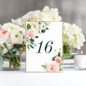 Numéro De Table Mariage floral à fleurs blanches Numéro du tableau