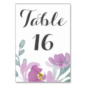 Numéro De Table Mariage Floral Aquarelle Rose Rustique (Dos)