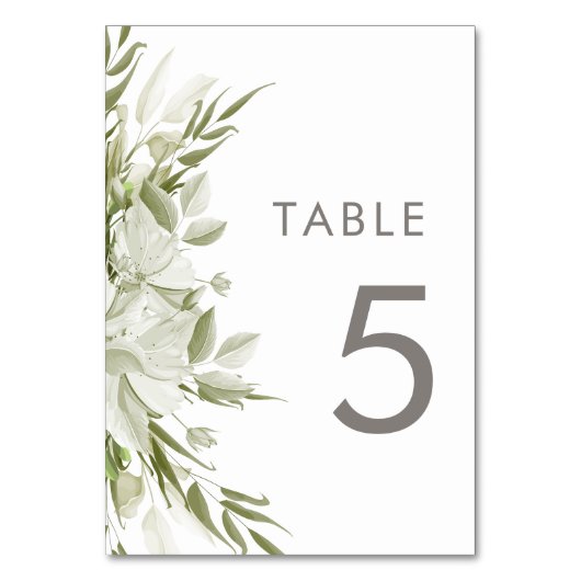 Numéro De Table Mariage Floral Blanc (Par défaut)