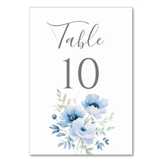 Numéro De Table Mariage Floral Bleu (Par défaut)