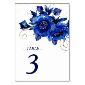 Numéro De Table Mariage floral bleu (Dos)