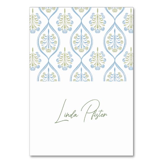 Numéro De Table Mariage floral bleu et vert sur mesure  (Par défaut)