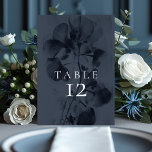 Numéro De Table Mariage floral bleu foncé Moody<br><div class="desc">Moody Bleu Botanique Floral Mariage Numéro de tableau</div>