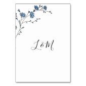 Numéro De Table Mariage Floral bleu français moderne (Dos)