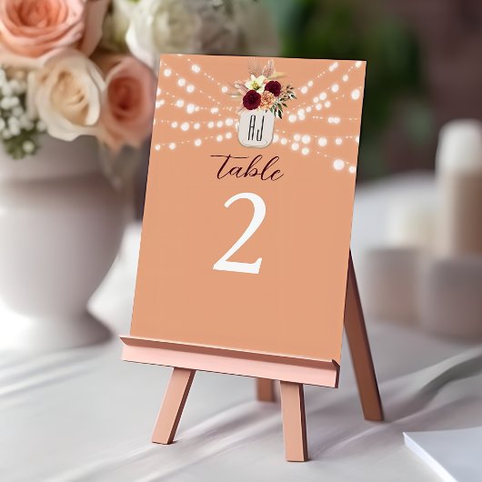 Numéro De Table Mariage Floral Bohème