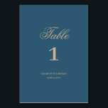 Numéro De Table Mariage Floral Boho de la Marine<br><div class="desc">Marine Gold Floral Boho Mariage Numéro de table</div>