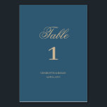 Numéro De Table Mariage Floral Boho de la Marine<br><div class="desc">Marine Gold Floral Boho Mariage Numéro de table</div>