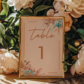 Numéro De Table Mariage floral Boho moderne