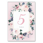 Numéro De Table Mariage floral botanique en fleurs (Dos)