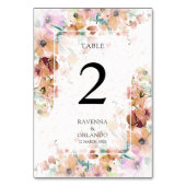 Numéro De Table Mariage Floral Botanique Romantique aux Tons de Te (Par défaut)