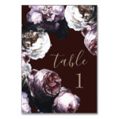 Numéro De Table Mariage Floral Bourgogne  (Dos)