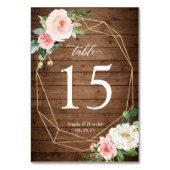 Numéro De Table Mariage floral brillant géométrique rustique Numér (Dos)