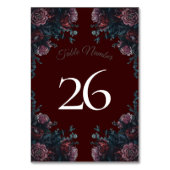 Numéro De Table Mariage Floral d'Automne Marron Foncé (Par défaut)