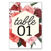 Numéro De Table Mariage floral de Burgundy Fall (Par défaut)