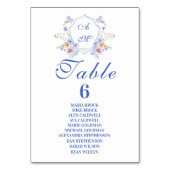 Numéro De Table Mariage floral de crête bleue Dusty (Par défaut)