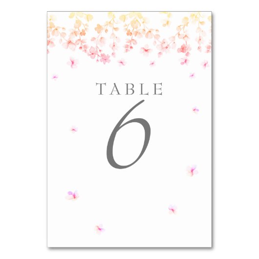 Numéro De Table Mariage floral de fleurs de pêche (Par défaut)
