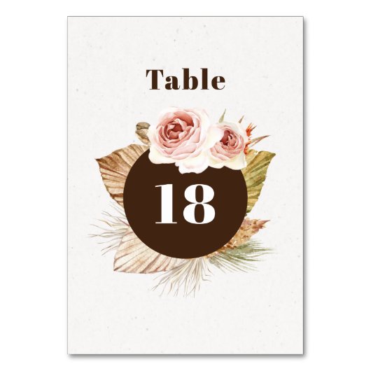 Numéro De Table Mariage floral de fleurs du désert (Par défaut)