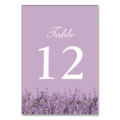 Numéro De Table Mariage floral de lavande violette numéros de tabl (Dos)