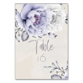 Numéro De Table MARIAGE | Floral de Lilac rustique et d'Albâtre (Dos)