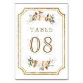 Numéro De Table Mariage floral de Noël blanc d'or d'ivoire (Par défaut)