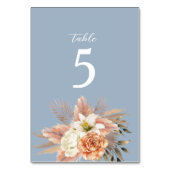 Numéro De Table Mariage floral de Pêche bleue Dusty (Par défaut)