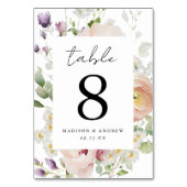 Numéro De Table Mariage floral de printemps délicat (Dos)