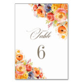 Numéro De Table Mariage floral de printemps vibrant Numéro de tabl (Par défaut)