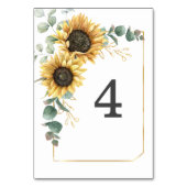 Numéro De Table Mariage floral de tournesol Eucalyptus (Dos)