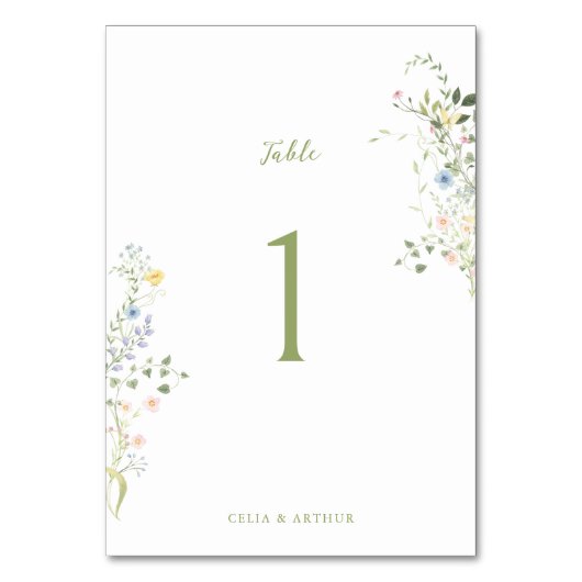 Numéro De Table Mariage Floral Délicat (Par défaut)