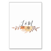 Numéro De Table Mariage floral d'été rose et orange (Dos)