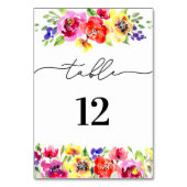 Numéro De Table Mariage floral dynamique (Dos)