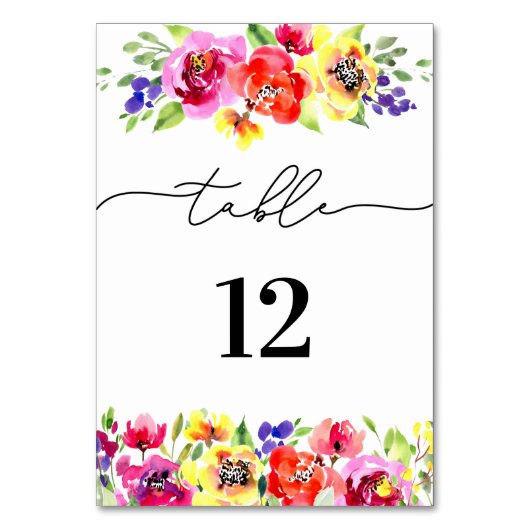 Numéro De Table Mariage floral dynamique (Par défaut)